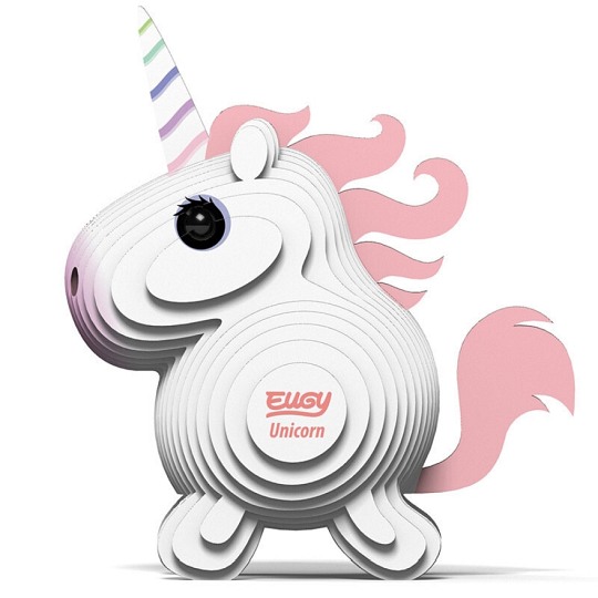 Eugy Układanka Eko 3D Jednorożec Różowy