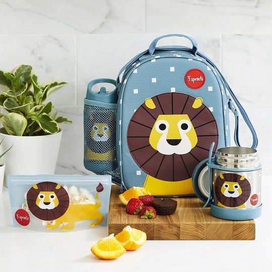 3 Sprouts Termos dla Dzieci Lew Blue