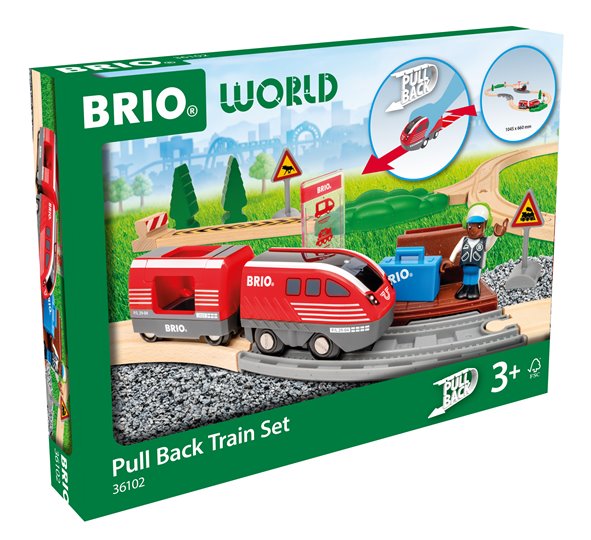 BRIO World Kolejka Drewniana z Pociągiem Pull-Back