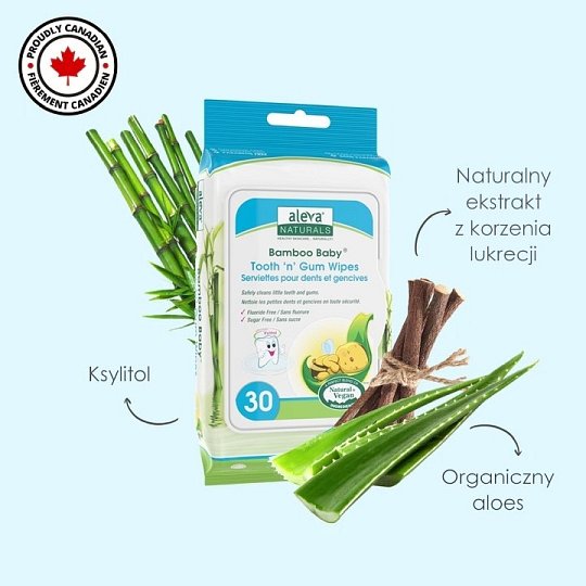 Aleva Bambusowe Chusteczki do Ząbków 30szt - data: 29.05.2025