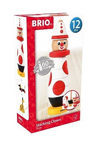 BRIO Piramida Drewniana Klaun w Kropki