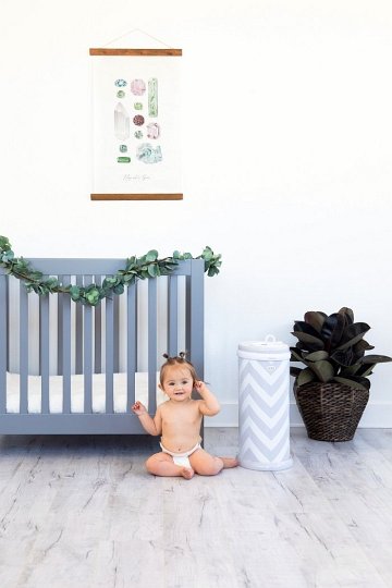 Ubbi Stalowy Kosz na Pieluchy Grey Chevron