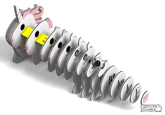 Eugy Układanka Eko 3D Jednorożec Różowy