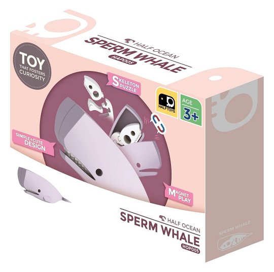 Halftoys Magnetyczny Składany Wieloryb Kaszalot z Książeczką