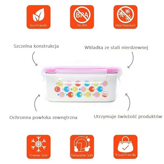 Innobaby Lunchbox Stalowy Fish Pink