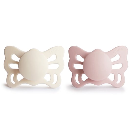FRIGG Butterfly Smoczek anatomiczny 2-pak silikon 0-6m Cream / Bl