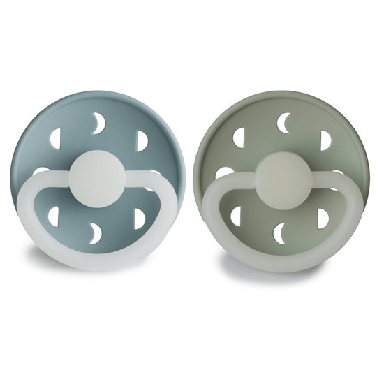 FRIGG Moon Phase Smoczek uspokajający na noc 2-pak - silikon, roz