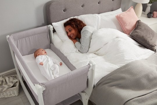 Shnuggle Łóżeczko Dostawne dla Niemowlaka Air Bedside Crib Stone