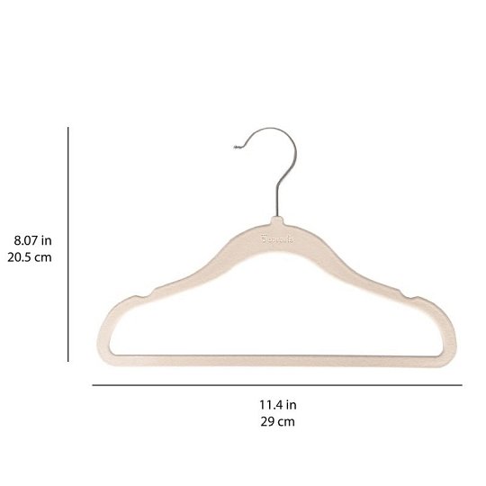 3 Sprouts Wieszaki Welurowe dla Dzieci Cream 15 szt.