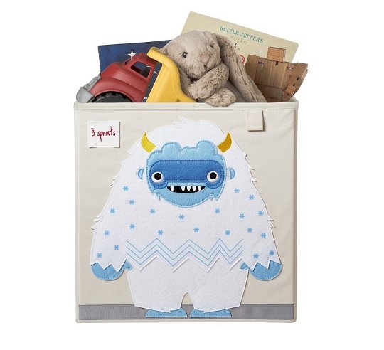 3 Sprouts Pudełko na Zabawki Yeti Blue