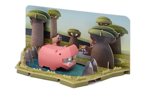 Halftoys Magnetyczny Składany Hipopotam z Makietą