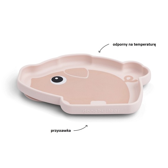 Done by Deer Talerzyk z Przyssawką Stick&Stay Świnka Pigee Powder