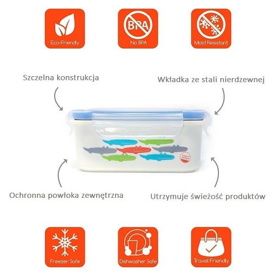 Innobaby Lunchbox Stalowy Aligator Blue