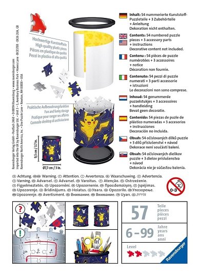 Ravensburger Puzzle 3D Przybornik na Biurko Pikachu 54 el.