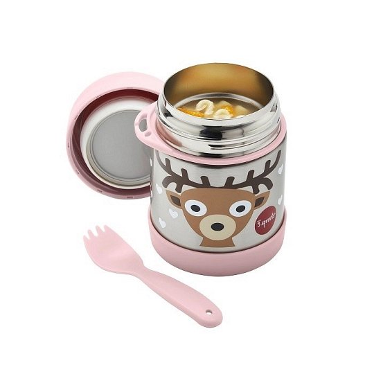 3 Sprouts Termos dla Dzieci Jelonek Pink