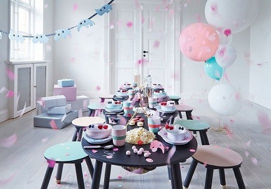 Done by Deer Dots Talerz Okrągły Niebieski