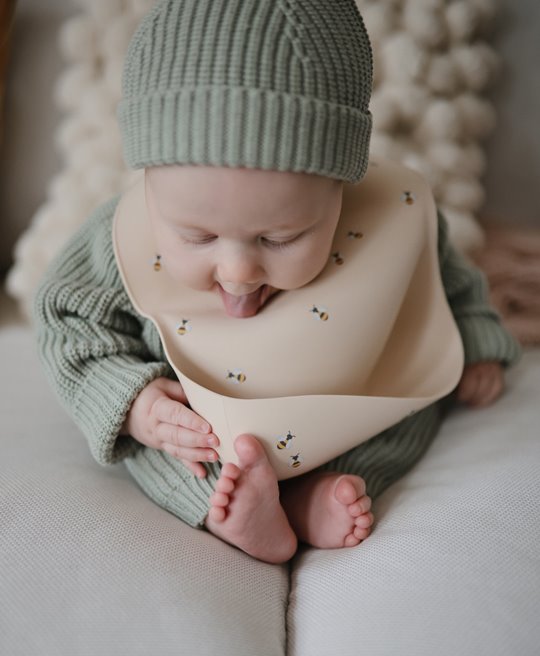 Mushie Śliniak Silikonowy Bees