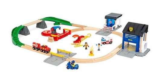 BRIO World Zestaw Kolejki Deluxe Straż Pożarna i Policja