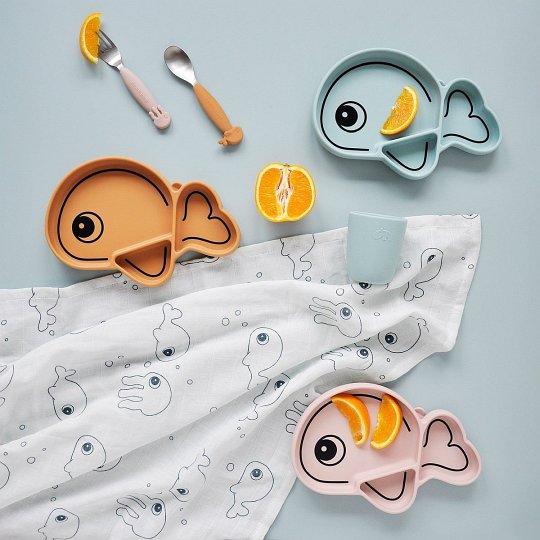 Done by Deer Talerzyk z Przyssawką Wieloryb Wally Mustard