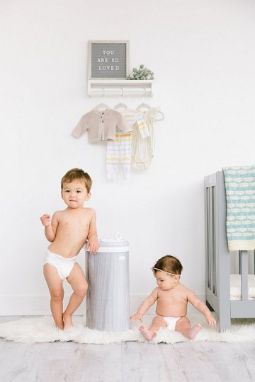 Ubbi Stalowy Kosz na Pieluchy Grey Wood