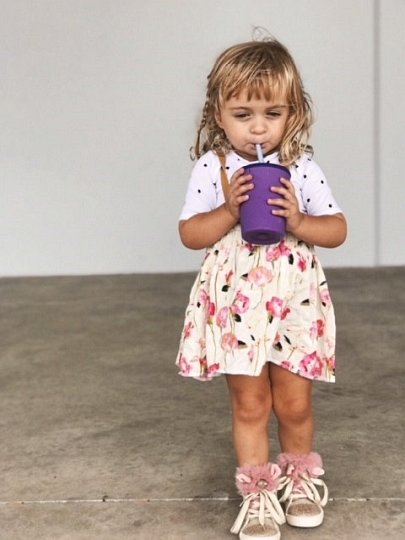 GoSili Kubek ze Słomką Purple/Navy 350ml