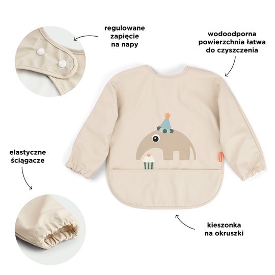 Done by Deer Śliniak z Rękawami 6-18m Celebration Sand