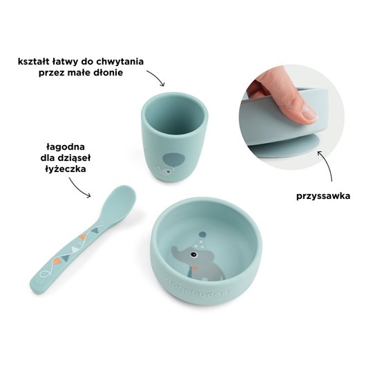 Done by Deer Silikonowy Zestaw Obiadowy 3 el.