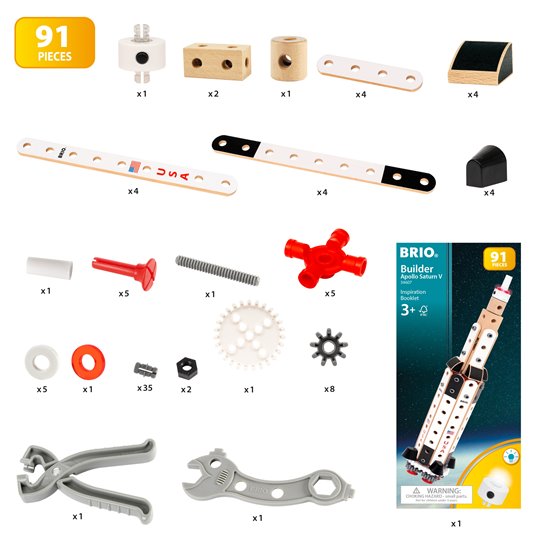 BRIO Builder Zestaw Konstrukcyjny Rakieta Kosmiczna Apollo Satur