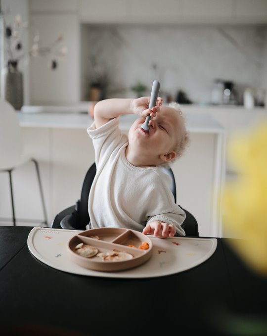 Mushie Silikonowy Talerzyk Dzielony dla Dziecka Natural