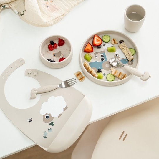 Done by Deer Zestaw Obiadowy z Przyssawką Sand