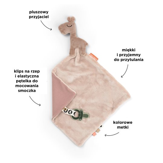 Done by Deer Kocyk Przytulanka dla Niemowlaka Żyrafa Raffi Powder