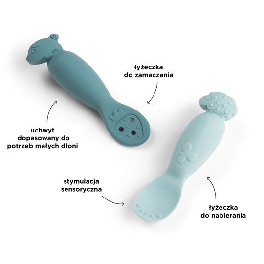 Done by Deer Zestaw Łyżeczek do Nauki Jedzenia Tiny Farm Blue