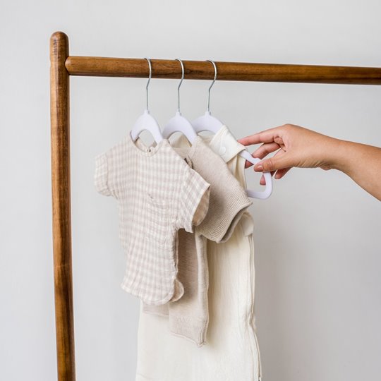 Wieszaki Welurowe dla Dzieci White 15 szt. 3Sprout