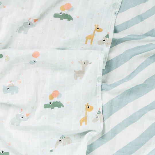 Done by Deer Pieluszki Bawełniane 65x65cm 2szt Celebration Blue