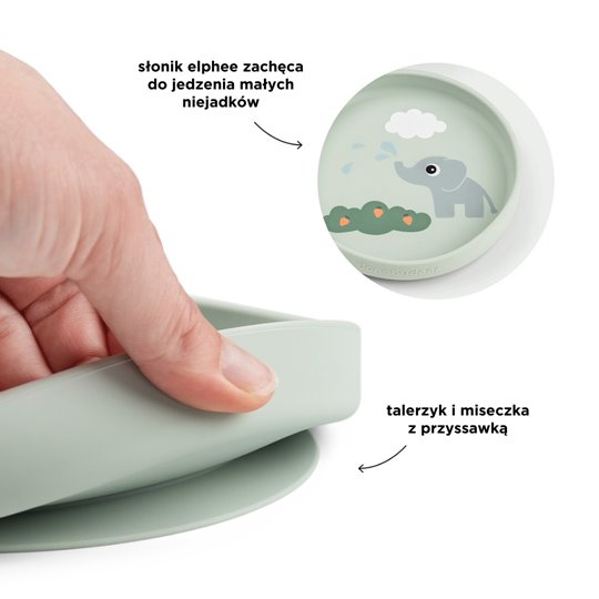 Done by Deer Zestaw Obiadowy z Przyssawką Green