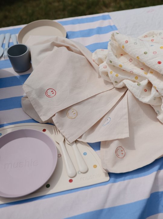 Mushie Talerzyki dla dzieci okrągłe 2-pak Soft Lilac