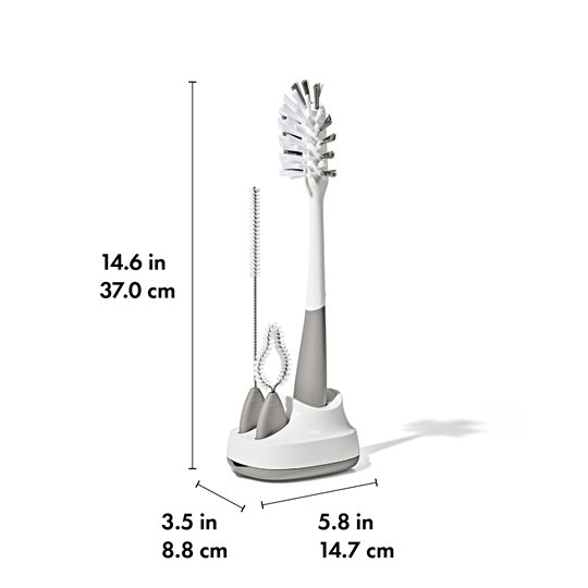 OXO tot Szczotka do Mycia Butelek z Akcesoriami Pebble