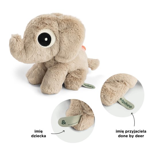 Done by Deer Maskotka Słonik Elphee 20cm Sand