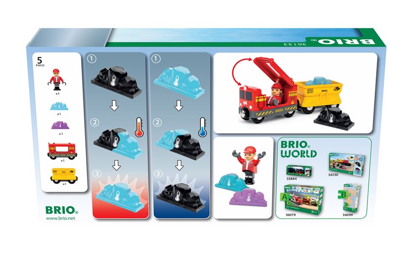 BRIO World Pociąg Towarowy z Kamieniami Zmieniającymi Kolor i Mas