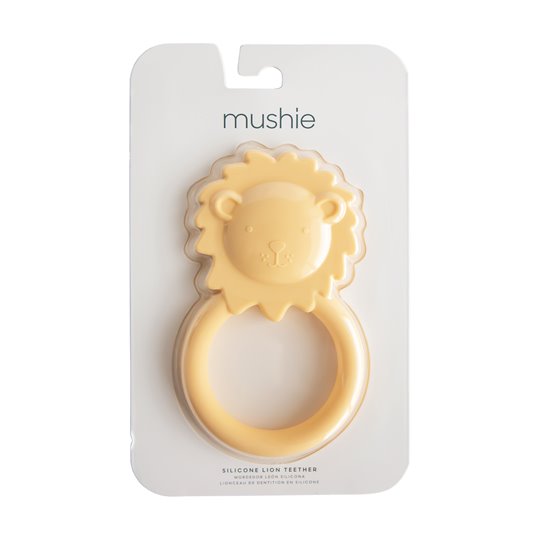 Mushie Gryzak Silikonowy Lew Soft Yellow
