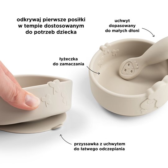 Miseczka Silikonowa z Przyssawką i Łyżeczką