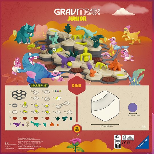 GraviTrax Junior Zestaw Startowy z Dinozaurami L Dino 98el.