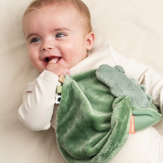Done by Deer Kocyk Przytulanka dla Niemowlaka Krokodyl Croco Gree