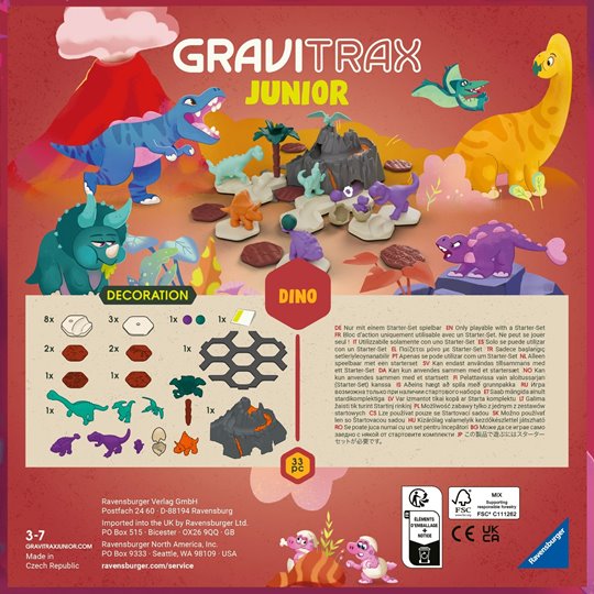 GraviTrax Junior Zestaw Uzupełniający Dinozaury Dino 33el.