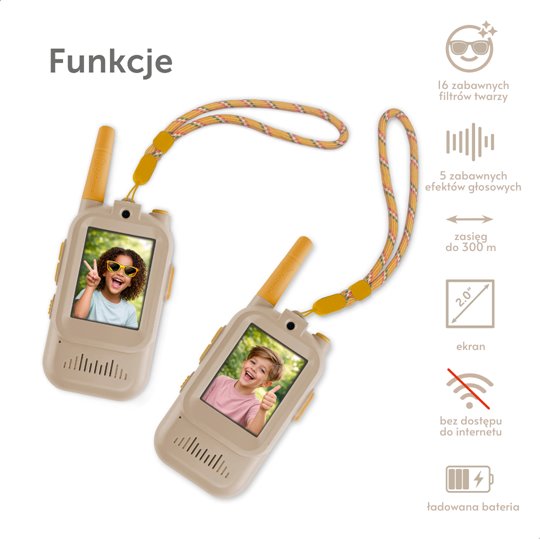 Zazu Fun Video Walkie Talkie dla Dzieci Beige