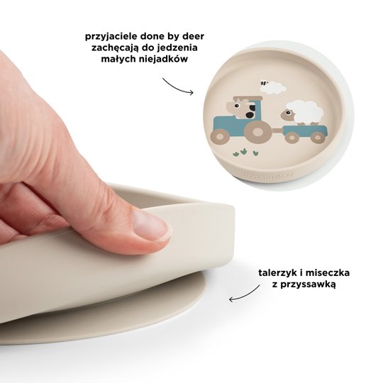 Done by Deer Zestaw Obiadowy z Przyssawką Sand