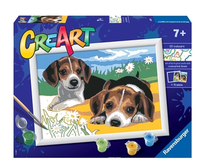Zdjęcie CreArt Malowanie Po Numerach Dla Dzieci Szczeniaczki Beagle