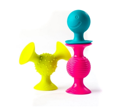 Zdjęcie Fat Brain Toy 3 Grzechotki Bobo Przyssawki PipSquigz