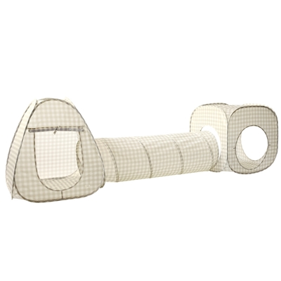 Zdjęcie 3 Sprouts Zestaw Namiotów dla Dzieci z Tunelem 3w1 Gingham Beige