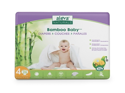 Zdjęcie Aleva Naturals Bambusowe Pieluchy Rozmiar 4 (9-13kg) 26szt.